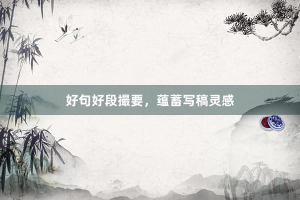 好句好段撮要，蕴蓄写稿灵感